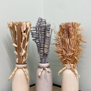 Set Of Three Dried Deco In Vases