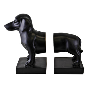 Sausage Dog Bookends, Black Finish