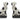 Black and White Porcelain Dog Ornaments