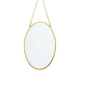 Gold Hanging Oval Mirror