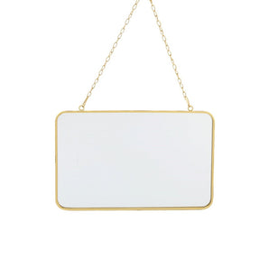 Gold Hanging Rectangle Mirror