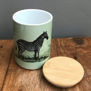 Ceramic Canister With Zebra