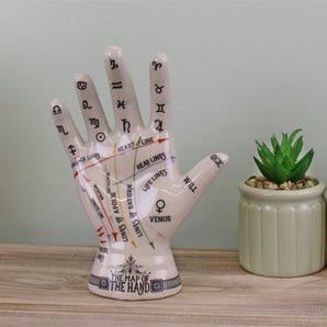 Ceramic Crackle Phrenology Hand