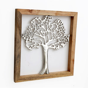 Large Silver Tree Of Life In A Frame