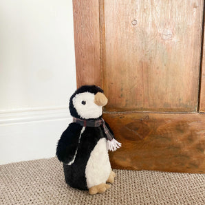 Faux Fur Fabric Penguin Doorstop