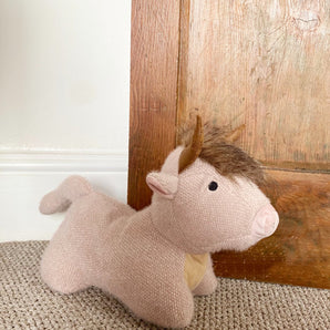 Fabric Angus Cow Doorstop