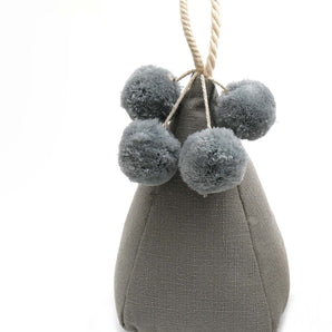 Grey Pompom Doorstop