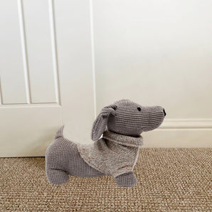 Grey Dog with Jumper Doorstop