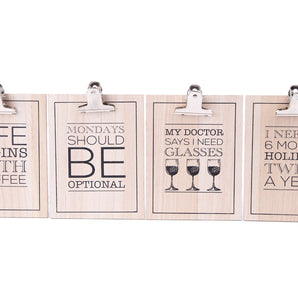 Set of Four Slogan Clipboards