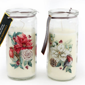 Set Of 2 Botanical Tube Candle 14cm