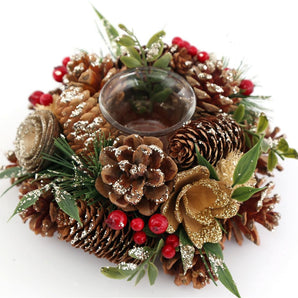 Fir Cone & Berry Botanical Tea Light Holder