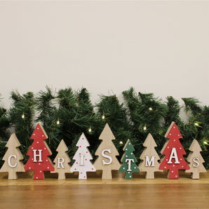 Freestanding Row of Christmas Trees