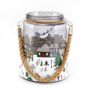 Christmas Market Lantern White With Rope Handel