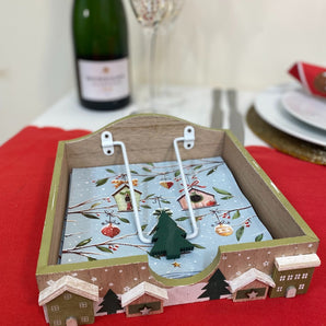 Christmas House Napkin Holder 18.5cm