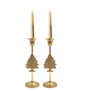 Gold Christmas Tree Candle Stick Holder