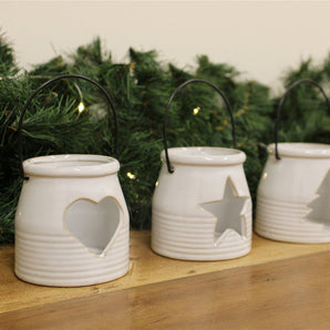 Set of Three Ceramic Tealight Holders