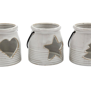 Set of Three Ceramic Tealight Holders