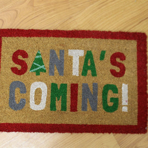 Santa's Coming' Doormat