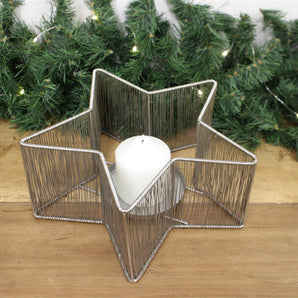 Silver Star Candle Holder