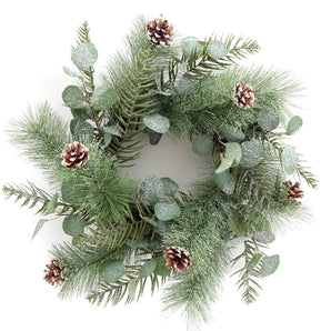 Christmas Eucalyptus and Icy Pinecone Wreath