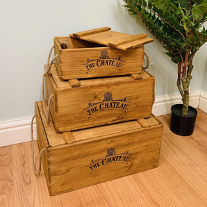 Set Of 3 The Chateau Rustic Vintage Crates