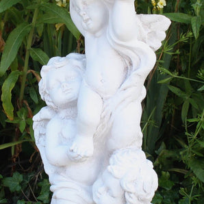 Stone Effect 3 Cherub Jardiniere Or Bird Bath