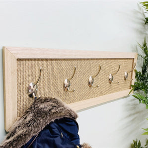 Coat Rack On Woven Board With 5 Hooks