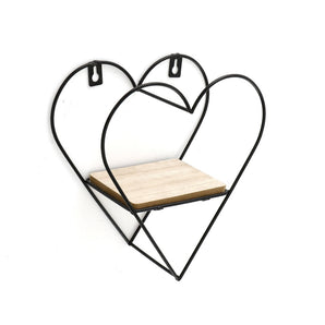 Wire Heart Wall Shelf 23cm