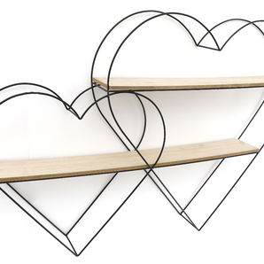 Double Heart Wall Shelf 83cm