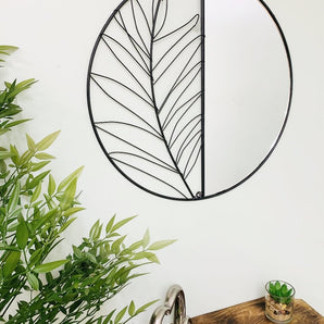 Synergy Metal Wall Leaf Mirror 50cm