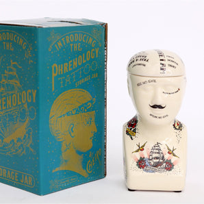 Ceramic Phrenology Head Storage Small