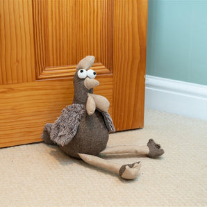 Brown Chicken Fabric Doorstop 36cm