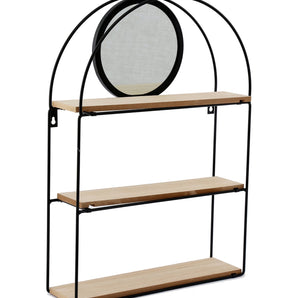 Black Metal 3 Shelves with Mirror