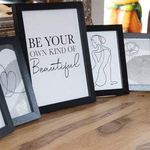 Set of 5 Silhouette Women Gallery Wall Art Prints