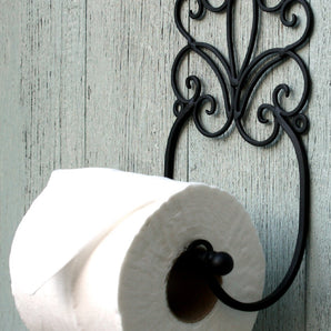 Black Scroll Wall Mounted Toilet Roll Holder