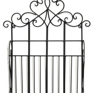 Black Scroll Wall Hanging Single Section Magazine Rack