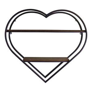 Heart Shaped Metal & Wood Shelf Unit